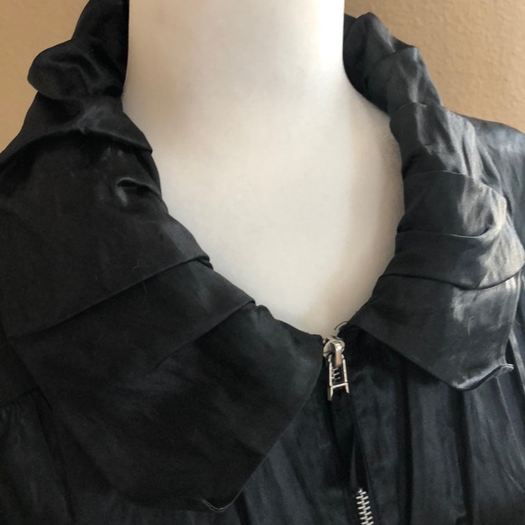 Black Satin light jacket by Kensie - Picture 6 of 8
